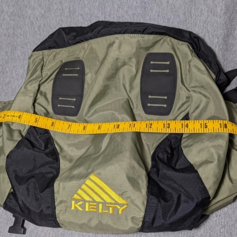 Kelty Large Olive Green Fanny Pack Hiking Waist Bag Pack 14x16 Zip Buckles - Picture 7 of 7